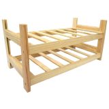 Botellero de Madera de Pino apilable en Color Natural para 12 Botellas y con 2 Niveles de Altura