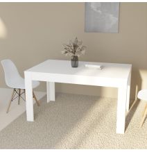 Mesa de Comedor, Mesa de Salón Fija, Color Andersen Blanco, Medidas: 140 cm (Largo) x 80 cm (Ancho) x 75 cm (Alto)