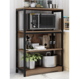 Meyvaser Estantería de Cocina con Marco de Metal Negro, Estante Industrial para microondas 60x30x100 Cm