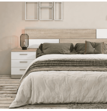 Mesita de Noche 3 Cajones, Acabado en Color Cambrian y Blanco, Medidas: 50 cm (La) x 34,6 cm (Fo) x 55 cm (Al)